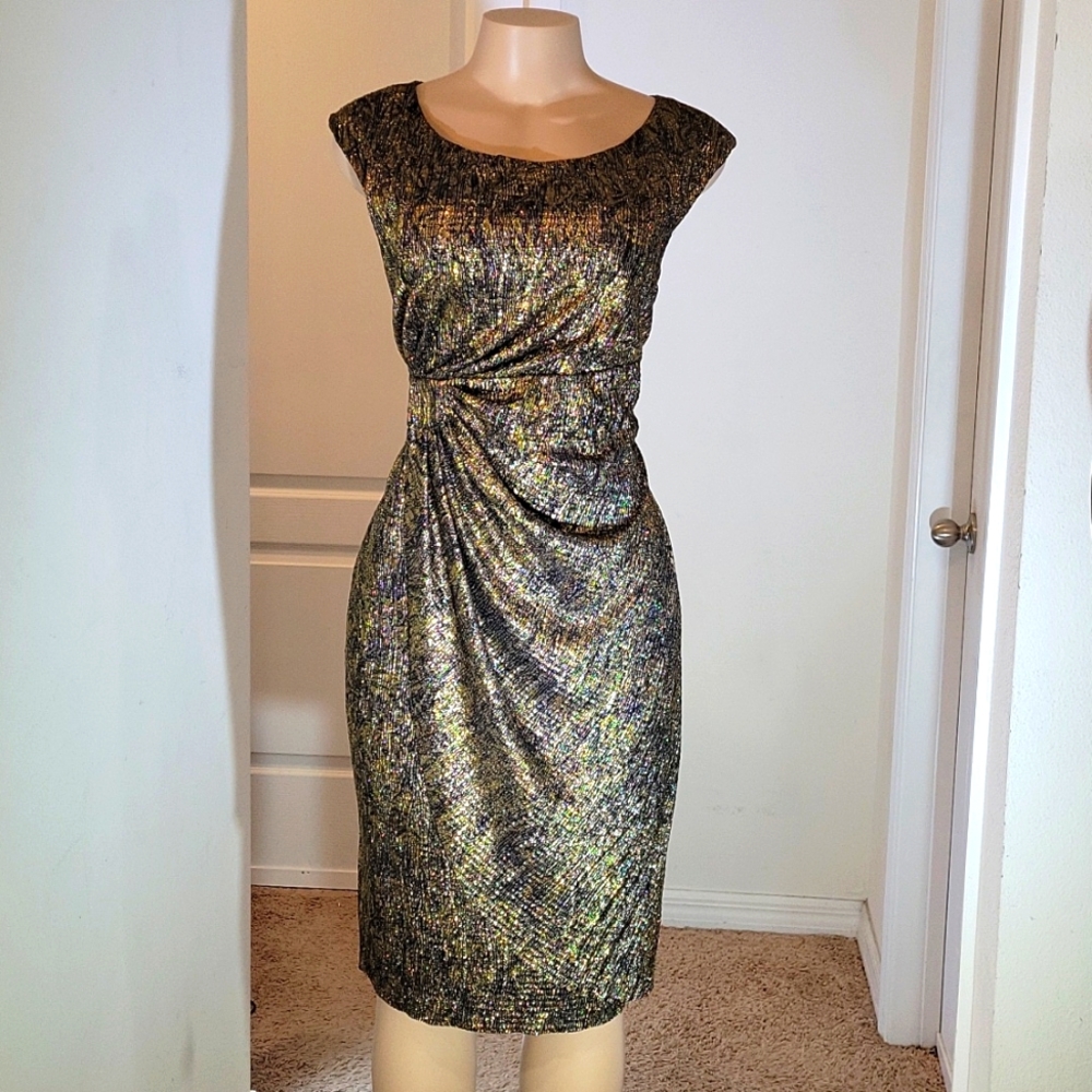 CONNECTED APPAREL SLEEVELESS KNEE LENGTH  DRESS
